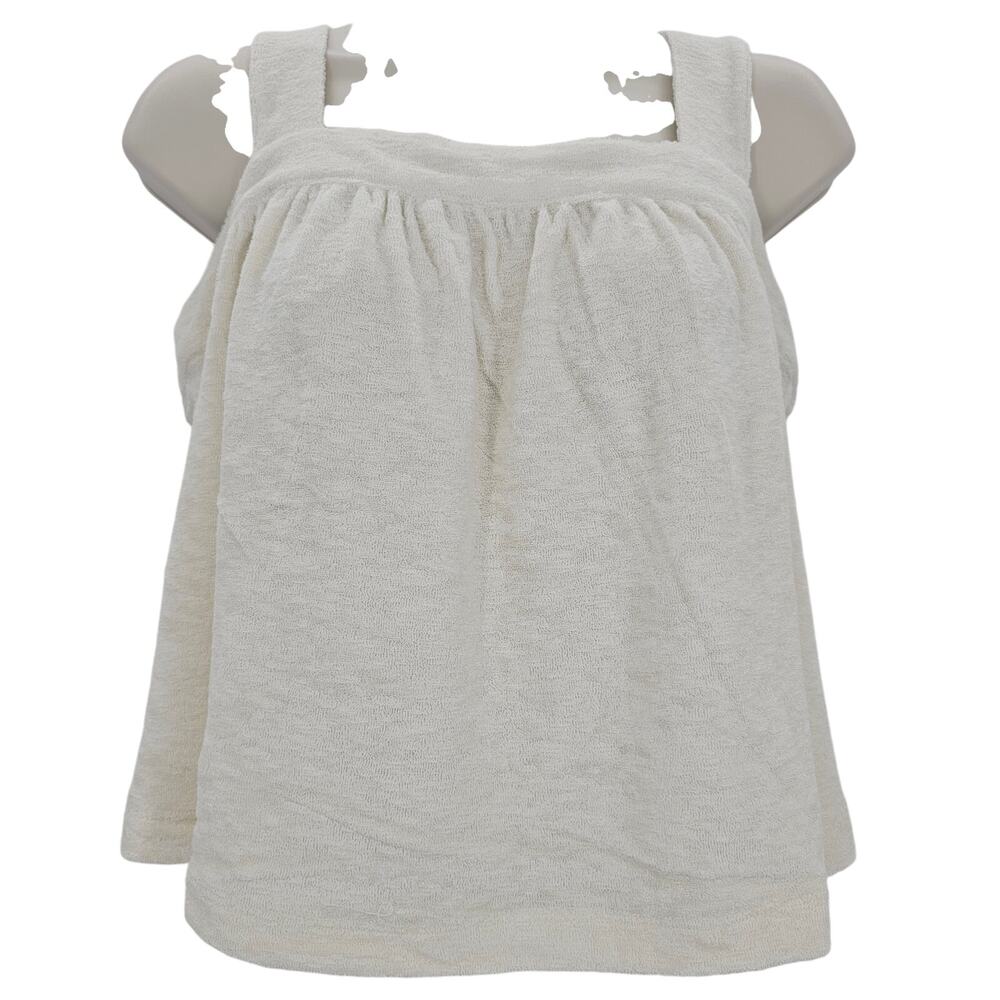 Marine layer Womans size M Terry Out Tank Top in Cloud Dancer Off White USA NEW